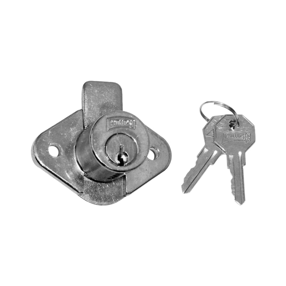 CERRADURA PARA MUEBLE (2 OREJAS) PASADOR VERTICAL PHILLIPS 21C