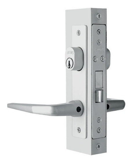 CERRADURA DE MANIJA PARA PERFIL ALUMINIO NATURAL PHILLIPS D.C. 549 AN 2486