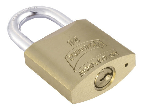 CANDADO DE LATON MACIZO 50mm GANCHO CORTO PHILLIPS 14