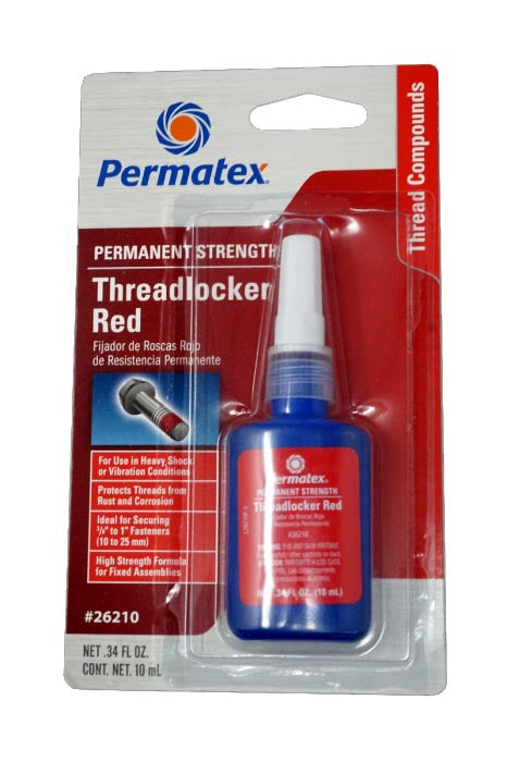 FIJADOR DE ROSCAS ROJO 10ml ALTA RESISTENCIA PERMATEX 26221/26210
