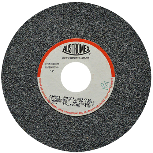 RUEDA ABRASIVA 6" X 3/4" X 1" GRADO 36 GRUESO USO GENERAL (ALTO RENDIMIENTO) AUSTROMEX 15