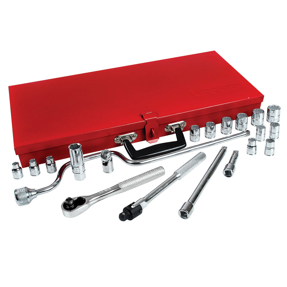 JUEGO DE 21 DADOS Y ACCESORIOS 3/8" URREA 5200M