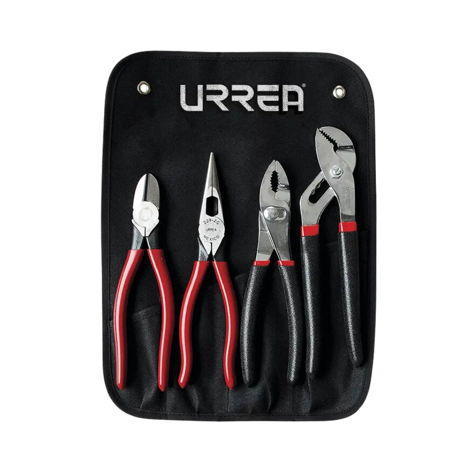 JUEGO DE 4 PINZAS VARIAS PARA ELECTRICISTA URREA J200G
