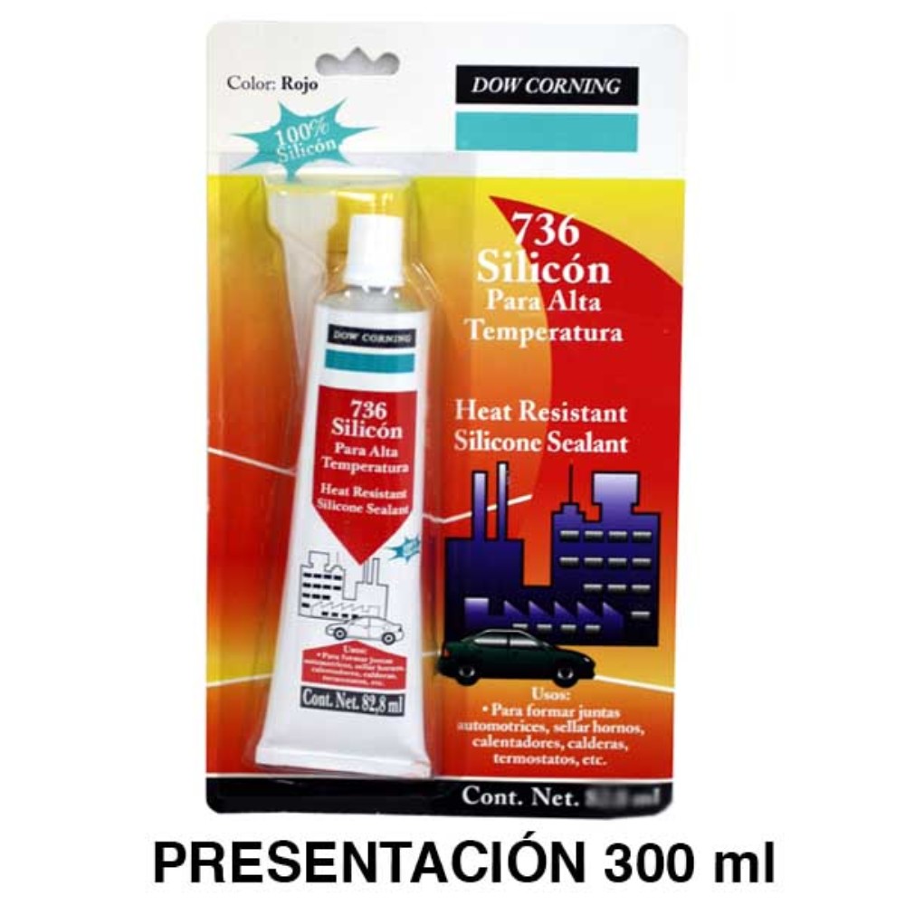 SILICON ALTA TEMPERATURA ROJO 300ml DOW CORNING 736