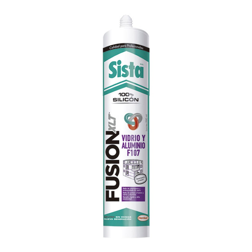 SILICON FUSION VIDRIO Y ALUMINIO (BLANCO) 280ml SISTA F107/ 2155