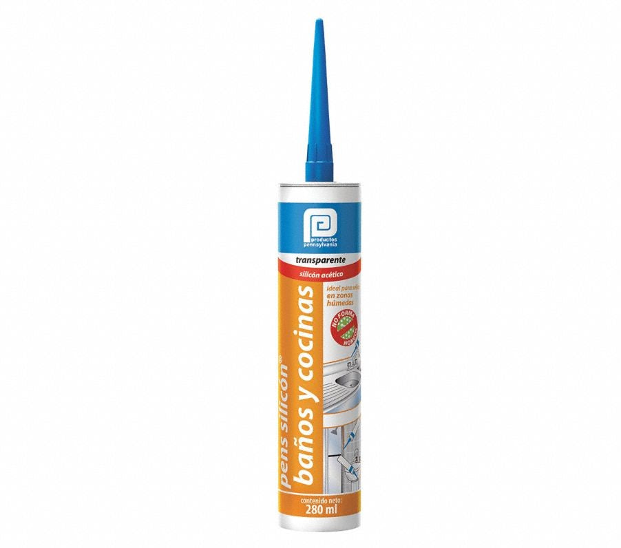 SILICON BAÑOS Y COCINAS (TRANSPARENTE) 280ml PENNSYLVANIA SSI4T36