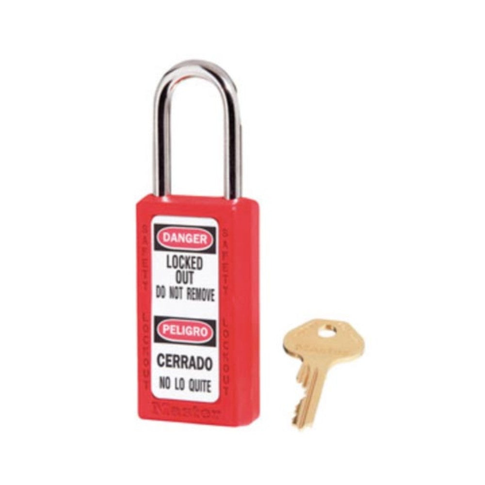 CANDADO BLOQUEO 1-1/2 X 3'' (38mm) GANCHO LARGO 1/2 X 1/4 ROJO MASTER 411RED