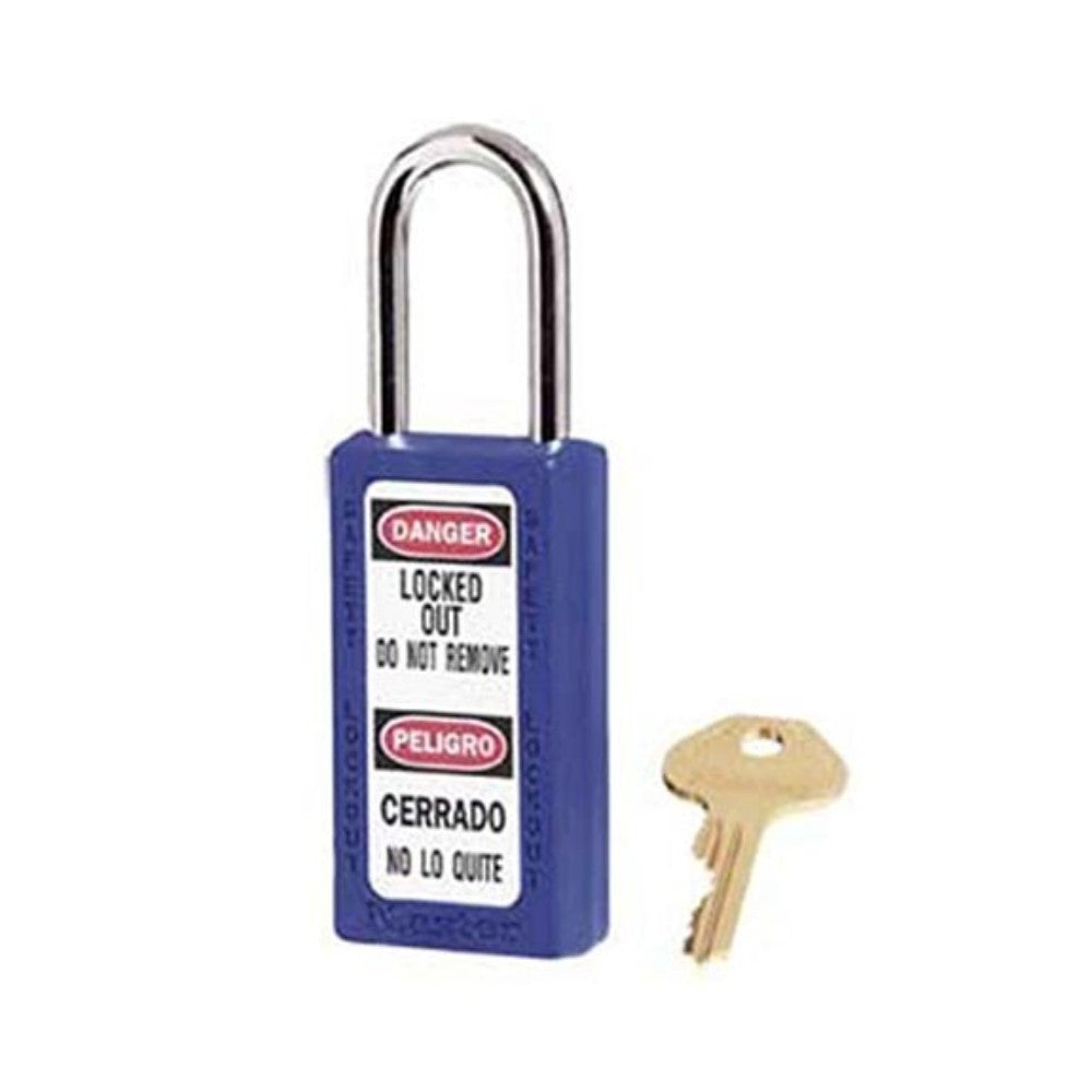 CANDADO BLOQUEO 1-1/2 X 3'' (38mm) GANCHO LARGO 1-1/2 X 1/4 AZUL MASTER 411BLU