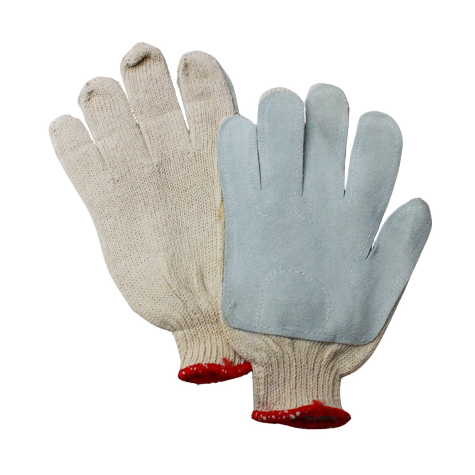 GUANTE TEJIDO (BLANCO) CON PALMA DE CARNAZA GTCA1