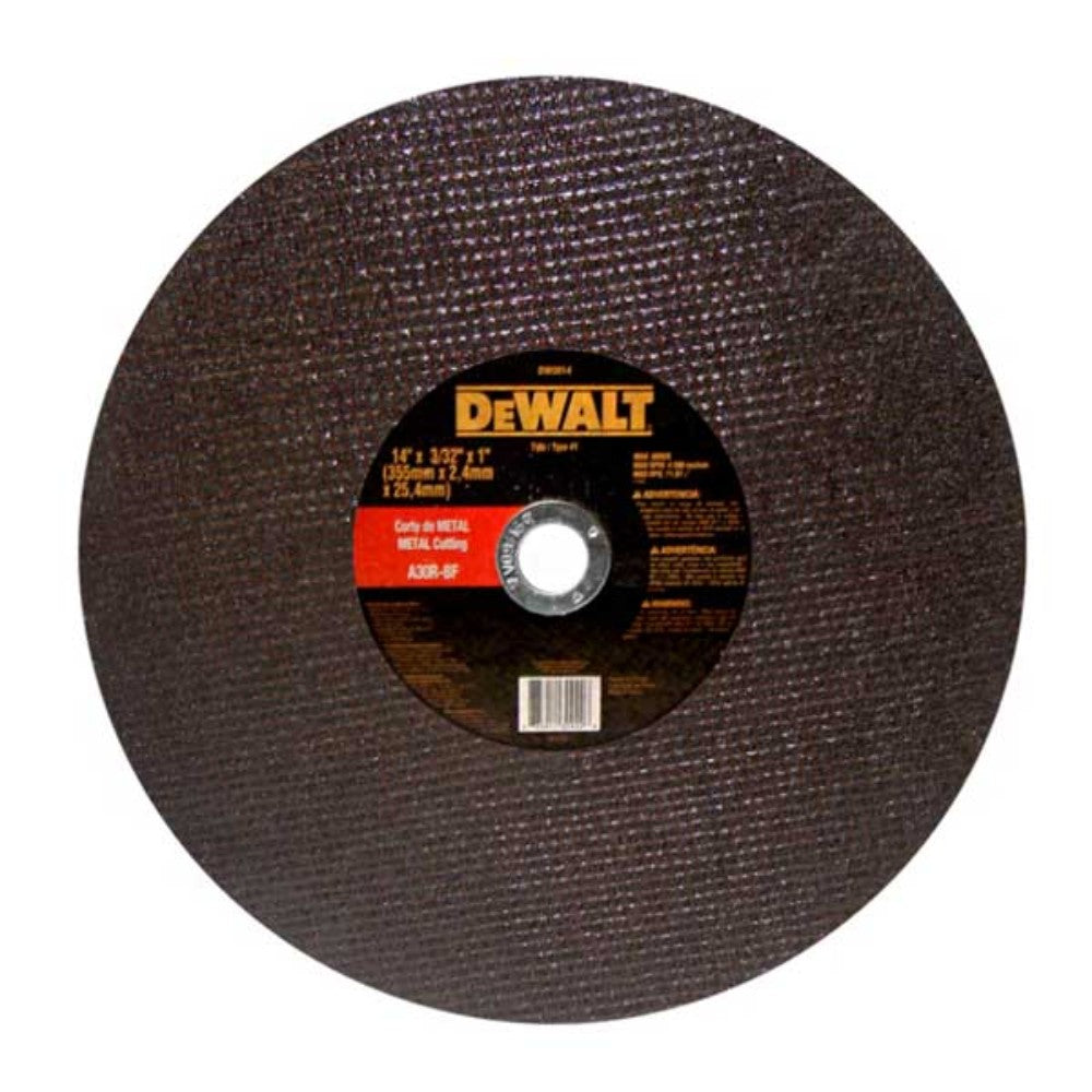 DISCO CORTE METAL 14" X 3/32 X 1" (P/CORTADORA) DEWALT DW0014