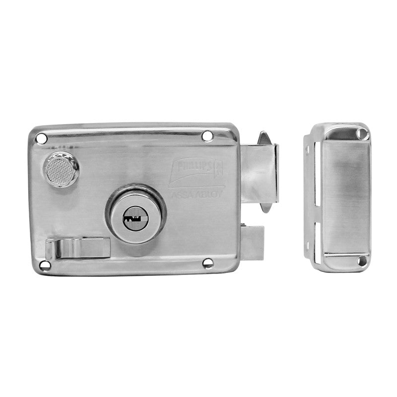 CERRADURA SOBREPONER CLASICA (DERECHA) EXTRA SEGURIDAD ACERO INOX PHILLIPS HS-4000-AS 6 D AI