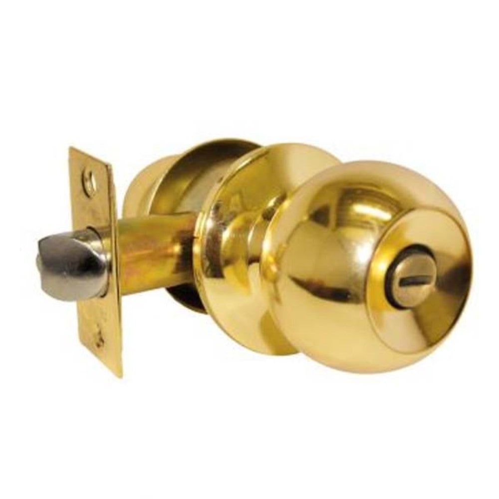 CERRADURA DE PERILLA BARZA RANURA-BOTON LATON BRILLANTE (BAÑO)(BLISTER)DEXTER 6802