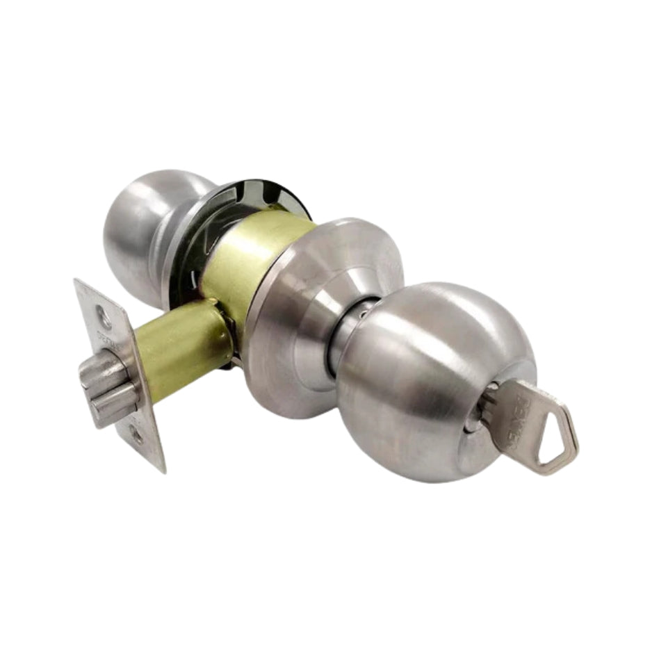 CERRADURA DE PERILLA BARZA LLAVE-BOTON ACERO INOX(RECAMAR)(BLISTER) DEXTER 6805
