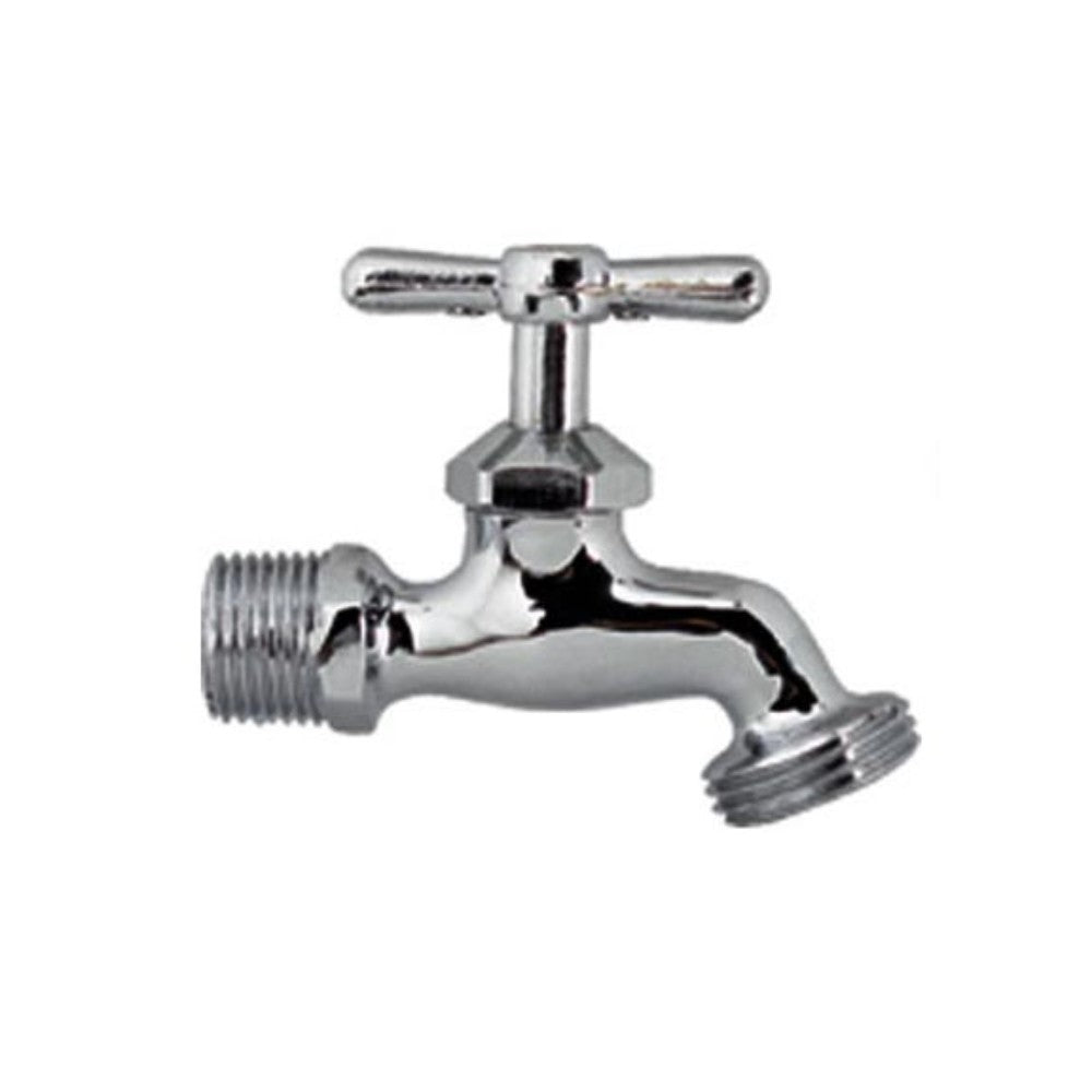 LLAVE JARDIN ROSCA PARA MANGUERA 1/2" (13 mm) CROMADA RUGO 2