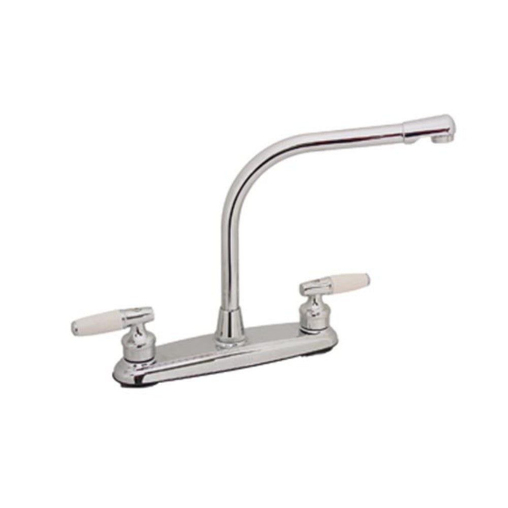 MEZCLADORA FREGADERO CUELLO COBRA MANERAL PIRULI BLANCO CIERRE 90° RUGO 8IP