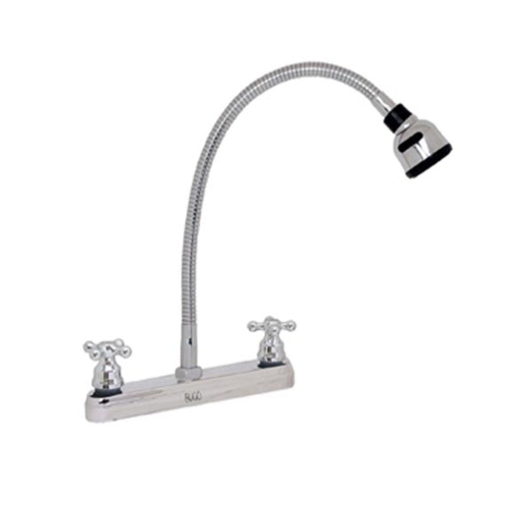 MEZCLADORA FREGADERO CUELLO FLEX MANERAL CRUCETA CIERRE 90°RUGO 8CRF