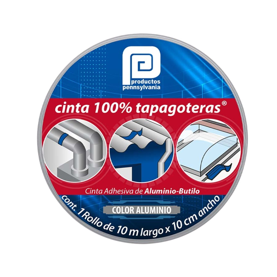 CINTA SELLADORA TAPAGOTERAS DE BUTILO 5cm (2") X 10mts PENNSYLVANIA CBU1G1010