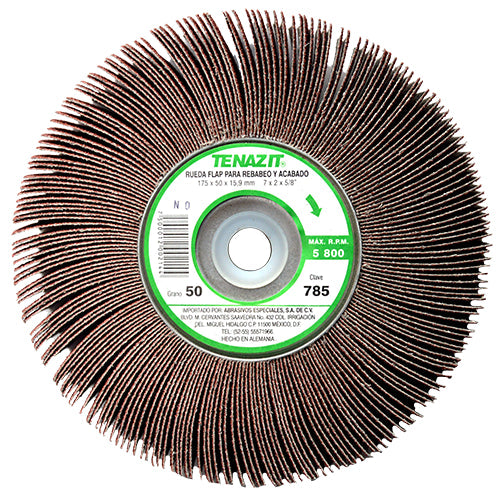 RUEDA FLAP LIJA 7" X 2" X 5/8" GRANO 50 TENAZIT AUSTROMEX 785