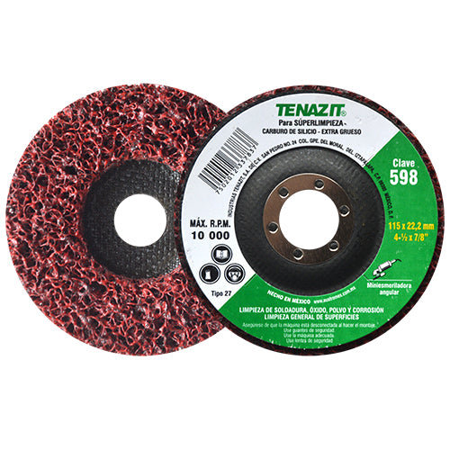 DISCO P/ LIMPIEZA 4-1/2 X 7/8 EXTRA GRUESO (SUPER LIMPIEZA) AUSTROMEX 598