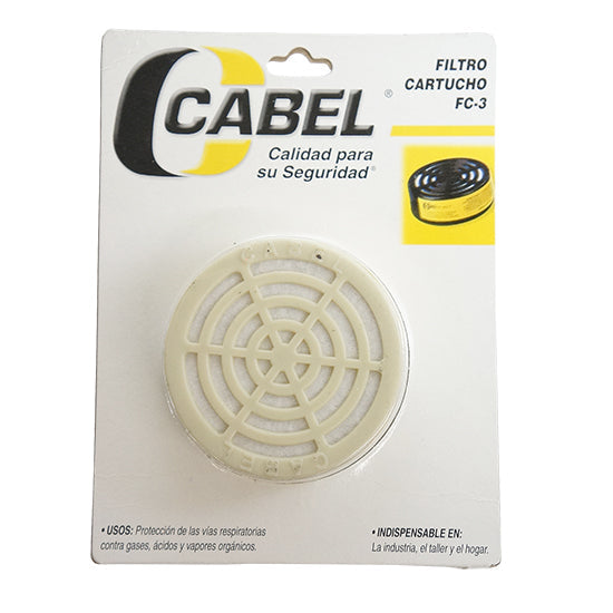 FILTRO CARTUCHO BEIGE (GACES ACIDOS Y VAPPORES ORGANICOS) CABEL FC-3