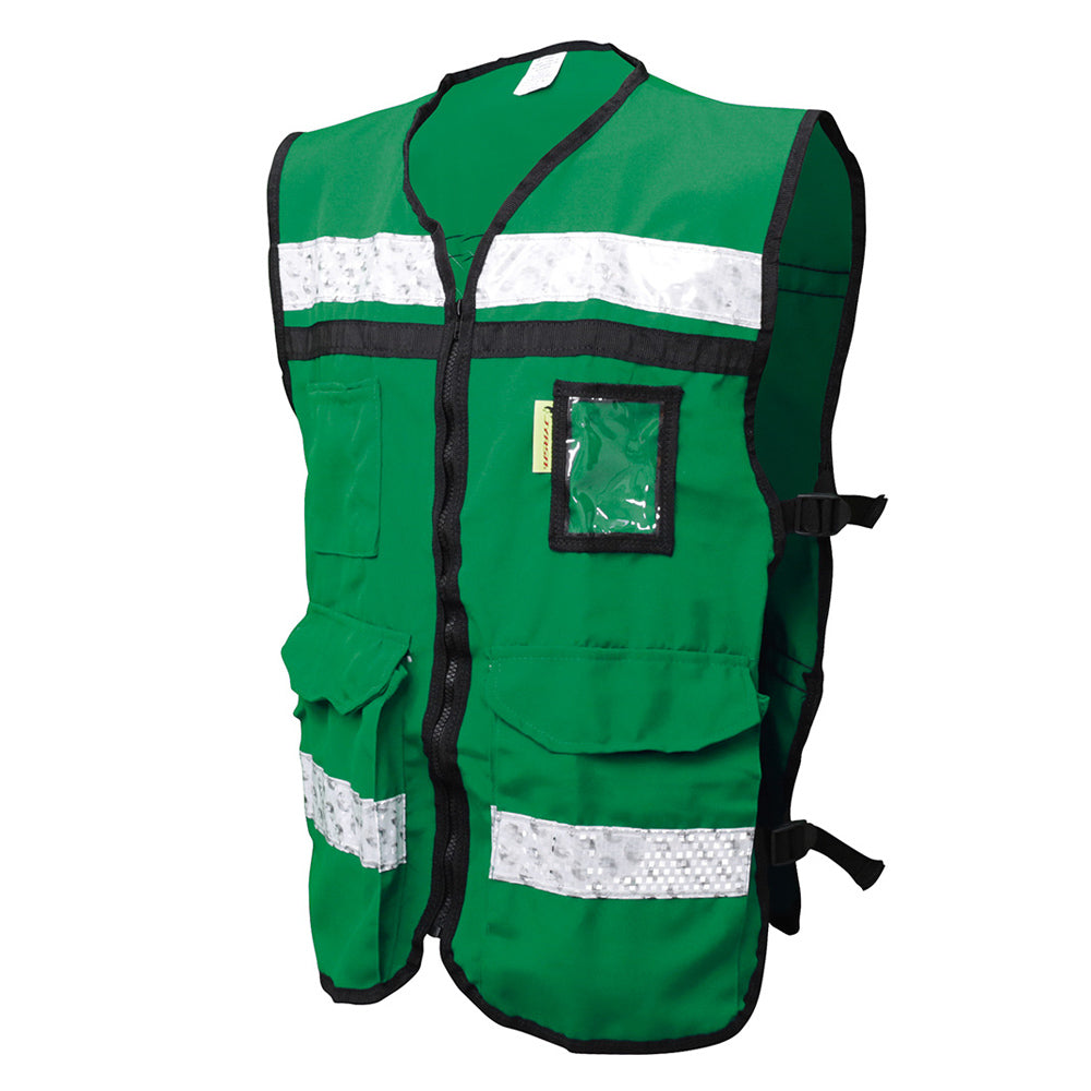 CHALECO TIPO BRIGADISTA VERDE SR-2040VCRGD /ECO-2040VCRGD