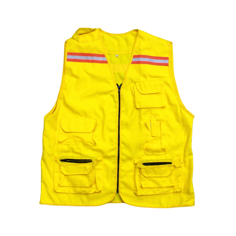CHALECO TIPO BRIGADISTA AMARILLO CANARIO (BOLSA EXTRA)