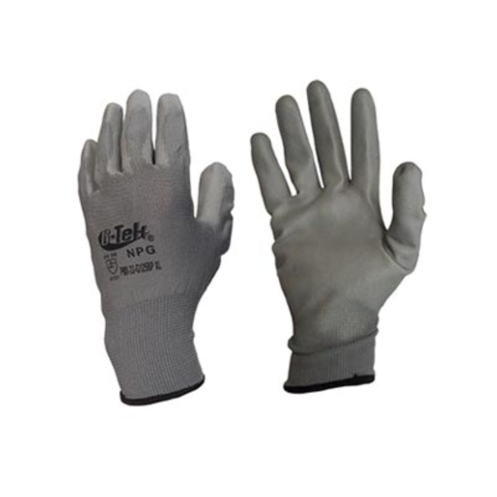 GUANTE NYLON PALMA RECUBIERTA POLIURETANO GRIS/NEGRO