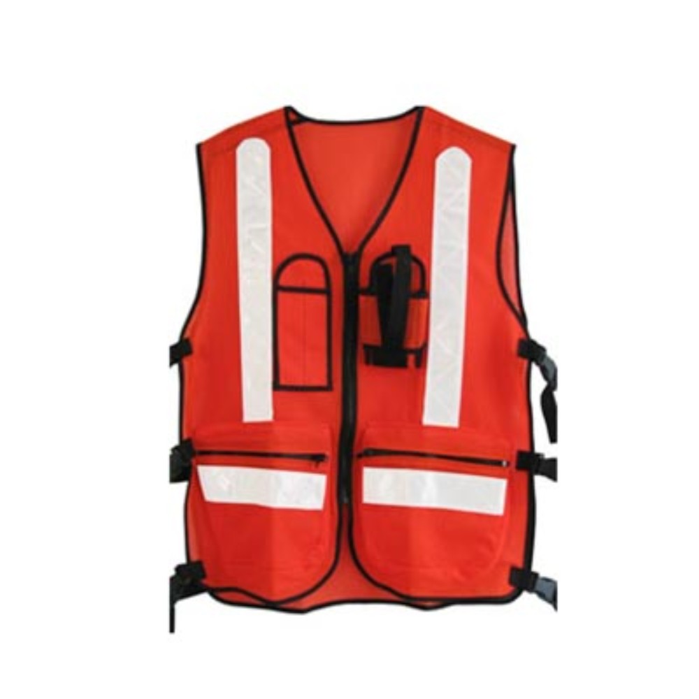 CHALECO MALLA CON PORTA RADIO NARANJA 1202 AEM/N