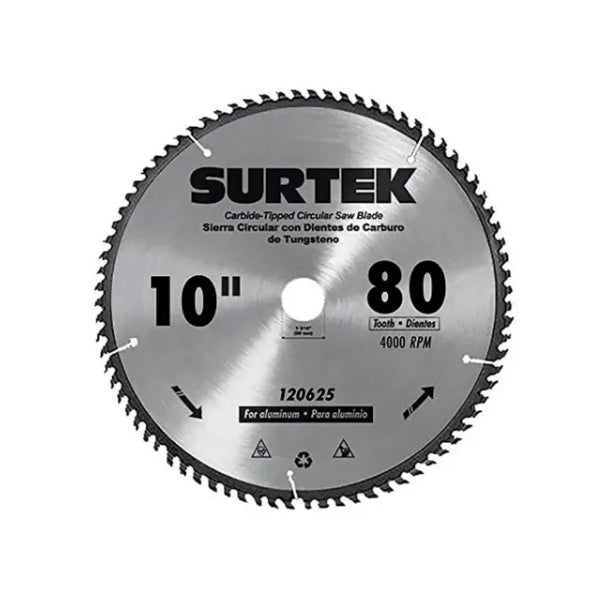 SIERRA CIRCULAR PARA ALUMINIO 10" X 80D SURTEK 120625