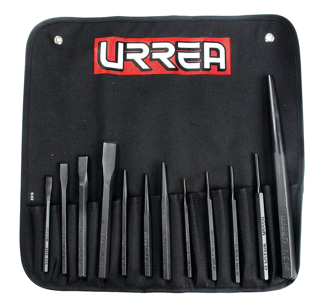 JUEGO DE CINCELES, PUNZONES Y BOTADORES URREA NO.5