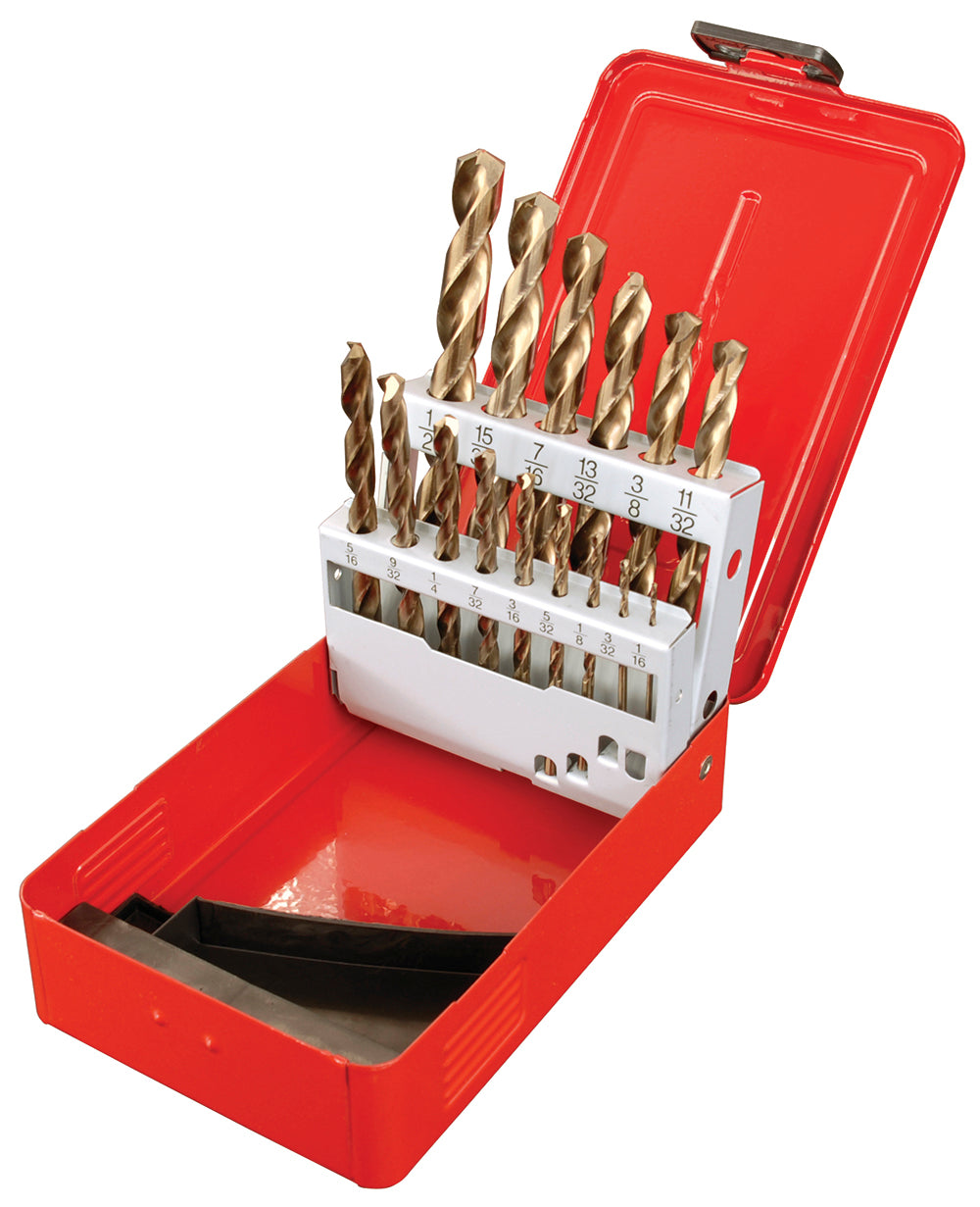 JUEGO DE 15 BROCAS CON COBALTO 1/16"-1/2" URREA C5115