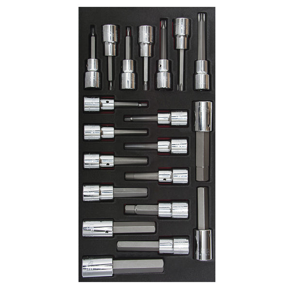 DADOS PUNTA TORX Y HEXAGONAL 1/2" (JUEGO 20PZ) URREA CH110