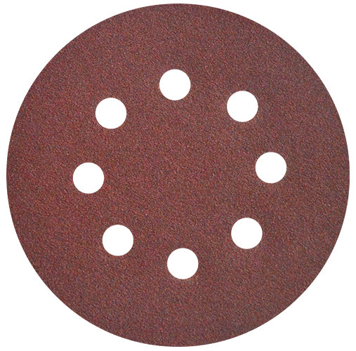 DISCO LIJA VELCRO 5'' GRANO 80 (ROJO) (8-HOYOS) X-FLEX AUSTROMEX 1864