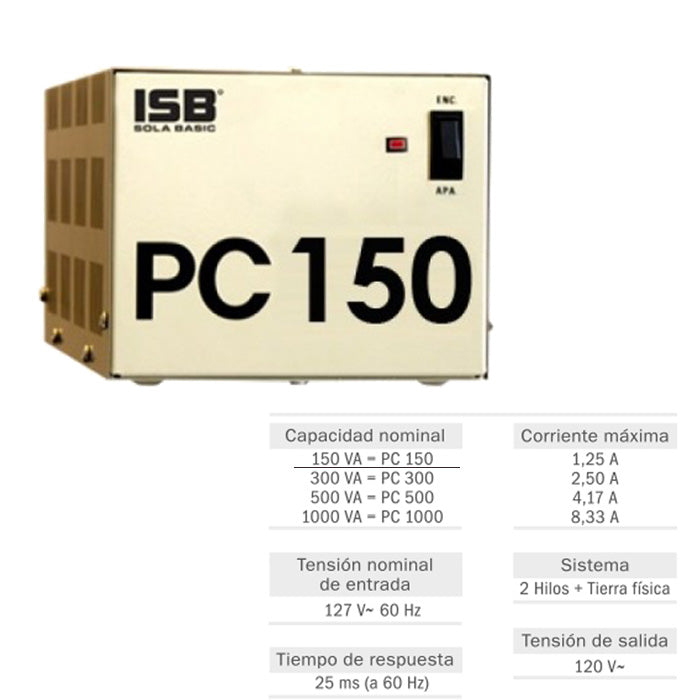 REGULADOR DE VOLTAJE 150 MONOFASICO 60Z 120V