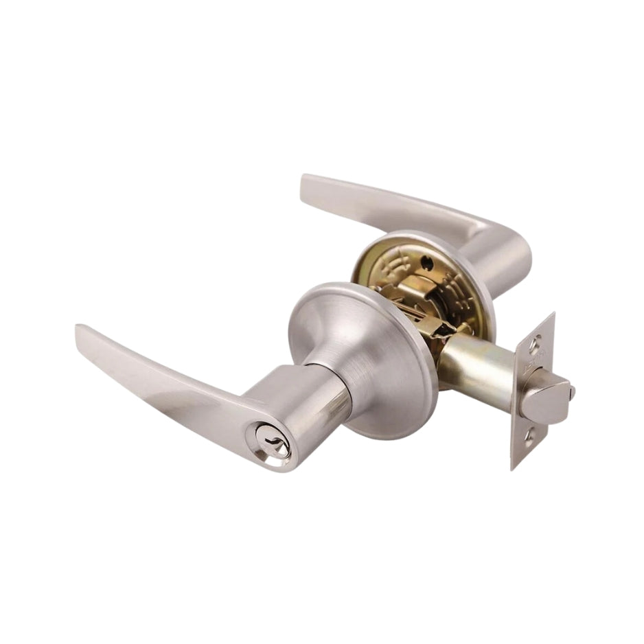 CERRADURA DE MANIJA ONIX LLAVE-BOTON NIQUEL SATINADO (CAJA) DEXTER 5828