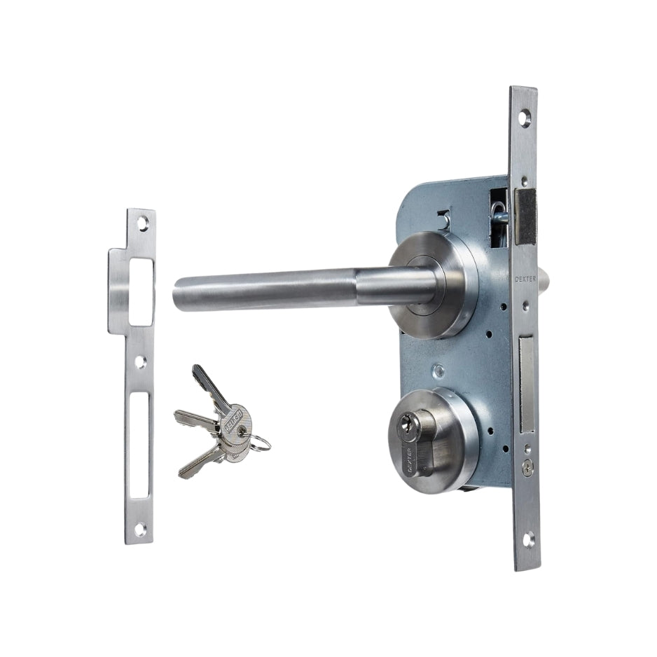 CERRADURA DELUXE MANIJA L LLAVE/ LLAVE 60mm ACERO INOX DEXTER 6501