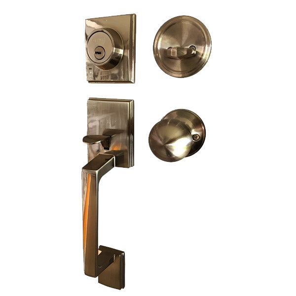 CERRADURA RESIDENCIAL BOSTON LLAVE-MARIPOSA LATON ANTIGUO DEXTER 6308