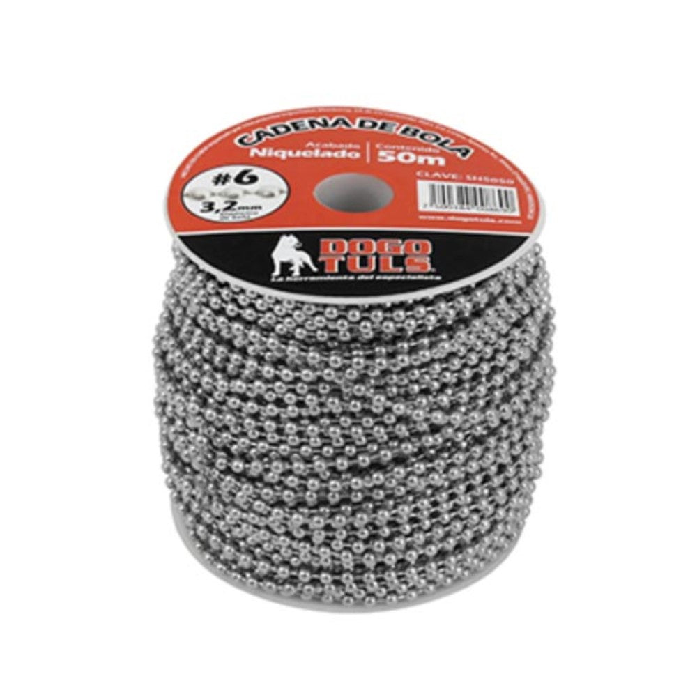 CADENA DE BOLA #6 3.2mm NIQUELADA DOGOTULS SH5050
