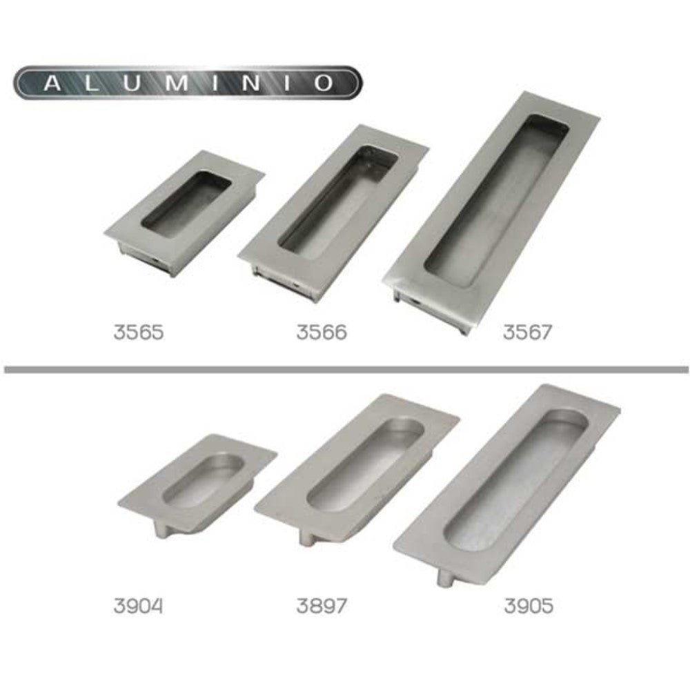 JALADERA DE EMBUTIR ALUMINIO 128mm NIQUEL SATINADO HANDYHOME 3567