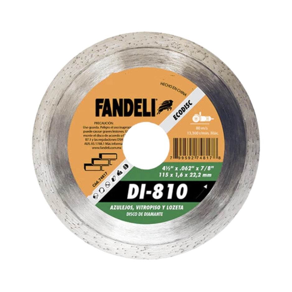 DISCO DIAMANTE RIN CONTINUO 4-1/2" (ECONOMICO) DI-810 FANDELI 74817