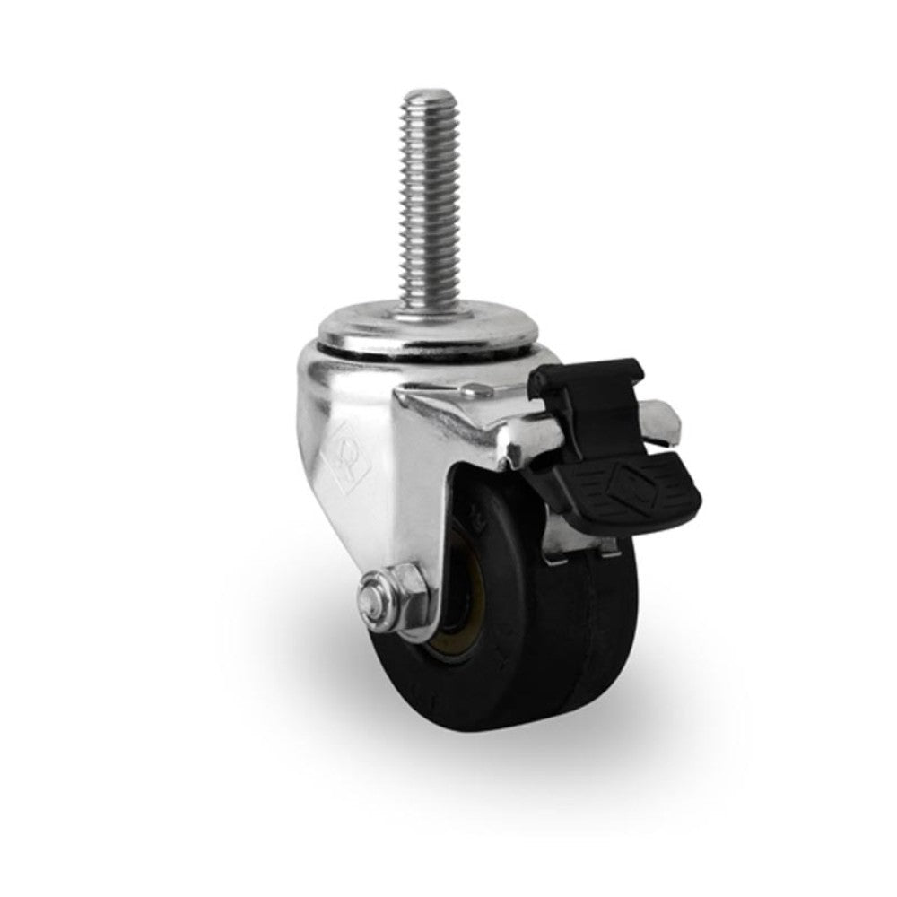 RODAJA INDUSTRIAL 2" HULE ESPIGA ROSCA 7/16" Y FRENO INOX BALERO HI516BTFR 40kg