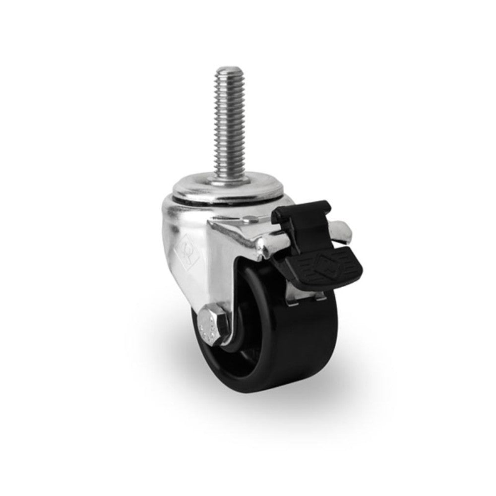 RODAJA INDUSTRIAL 2" NYLON ESPIGA ROSCA 7/16" Y FRENO INOX BUJE HI516GATNYFR 100kg