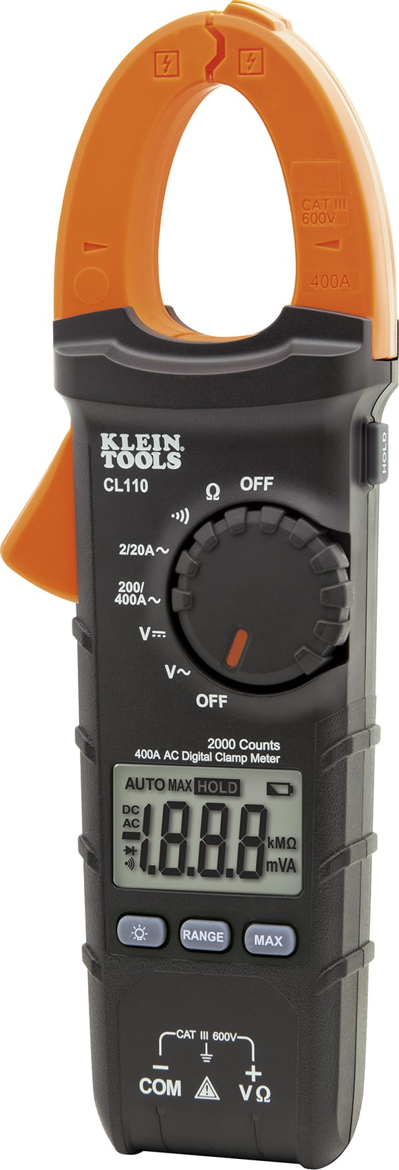 MULTIMETRO DE GANCHO AC/DC RANGO AUTOMATICO DE 400 AMP KLEIN CL120