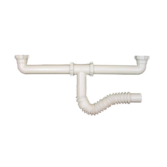 SALIDA CENTRAL TRAMPA FLEXIBLE PARA TARJA DOBLE PVC RUGO 11EPF