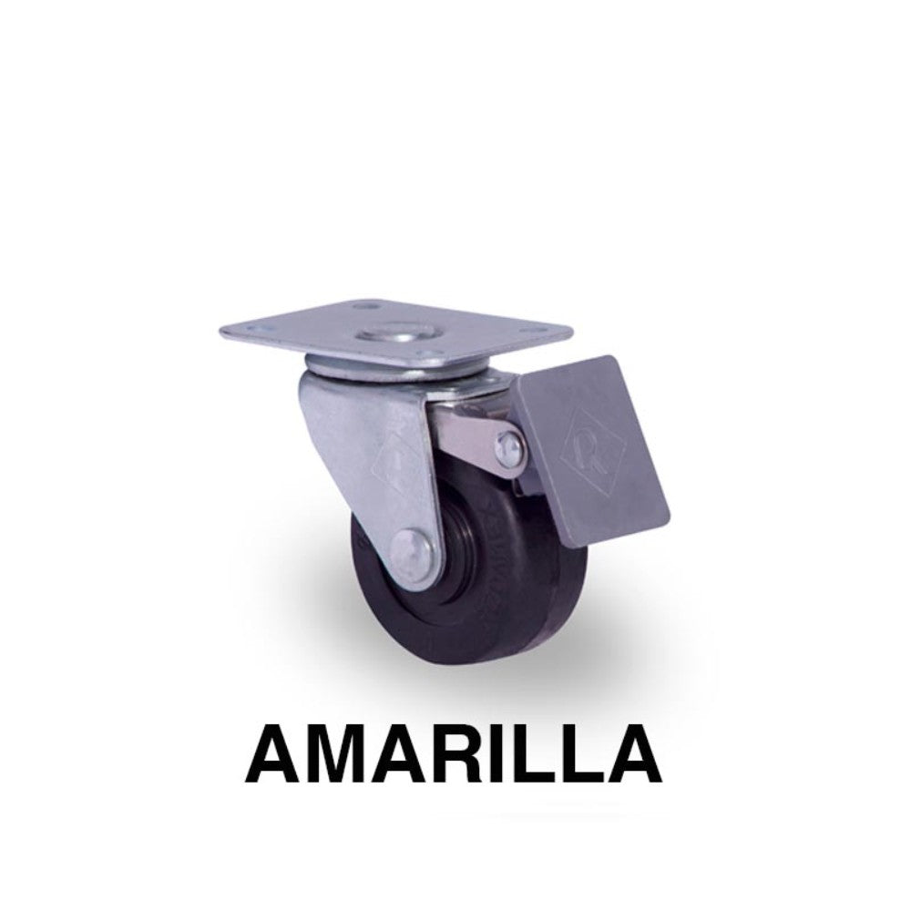 RODAJA 2" POLIPROPILENO PLACA GIRA Y FRENO HT515FRGAAMARILLA 50kg