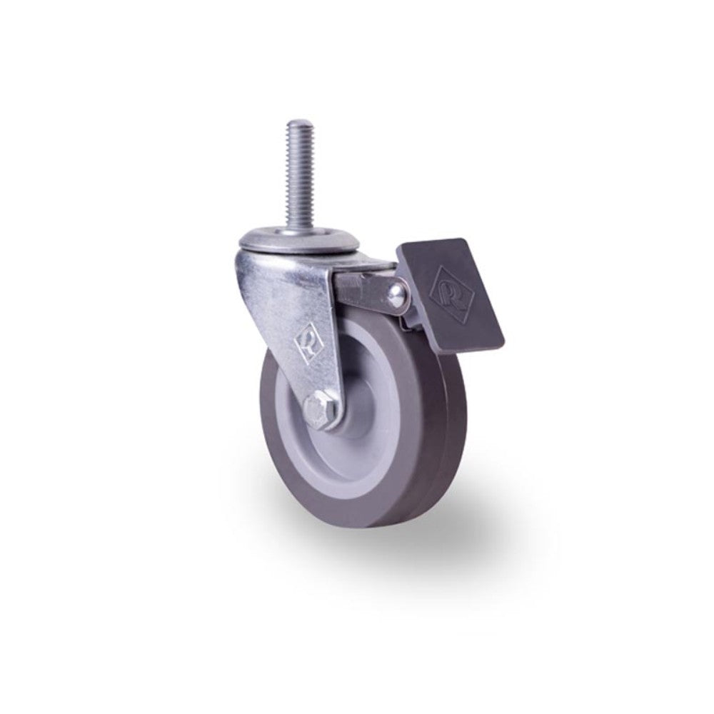 RODAJA 3" HULE TERMO ESPIGA ROSCA 3/8" Y FRENO INOX HT76638FRHTGA 45kg