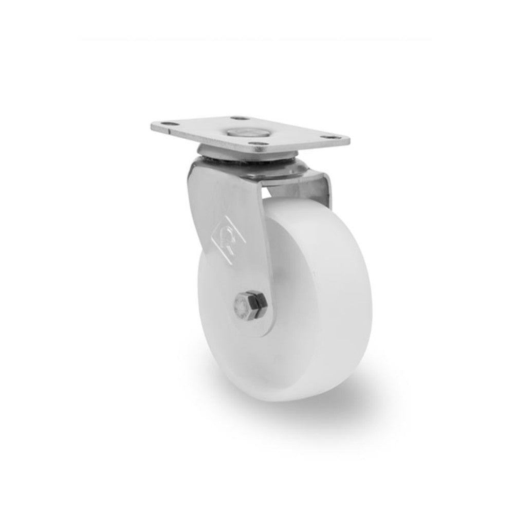 RODAJA INOX 4" NYLON PLACA GIRA BUJE HX101PGNY 130kg