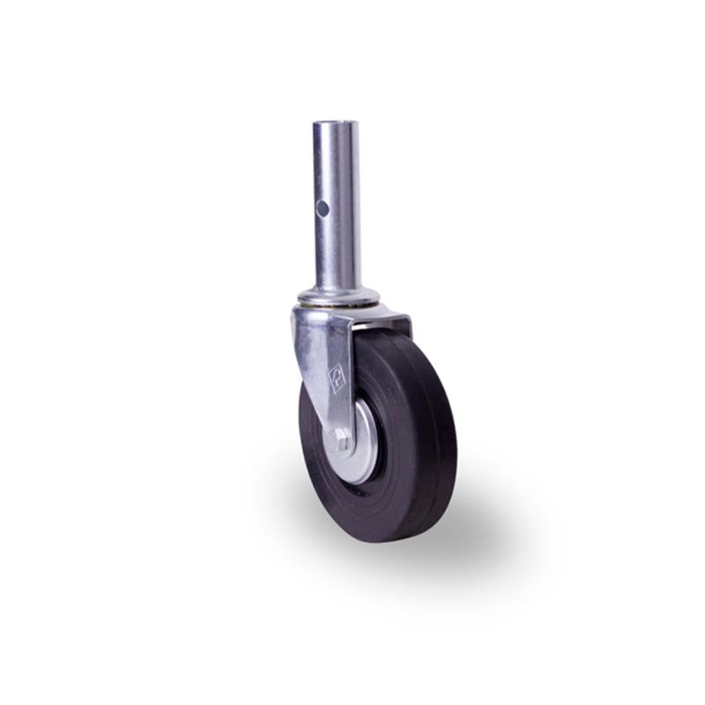 RODAJA ANDAMIO 6" HULE ESPIGA TUBO 1.32'' X 120mm, RDA DE HULE BALERO. HI1521GA 125kg