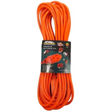EXTENSION USO RUDO NARANJA 12 m 127V 10A ADIR 2633/13814