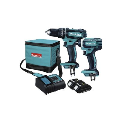 COMBO (DHP482 ROTOM+DTD152 ATORN.) LION 2 BAT 1.5 AH Y CARG C/LUZ EST. LONA 18 V MAKITA DLX2131SY (BROT)